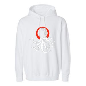 Funny Octopus Alien Garment-Dyed Fleece Hoodie