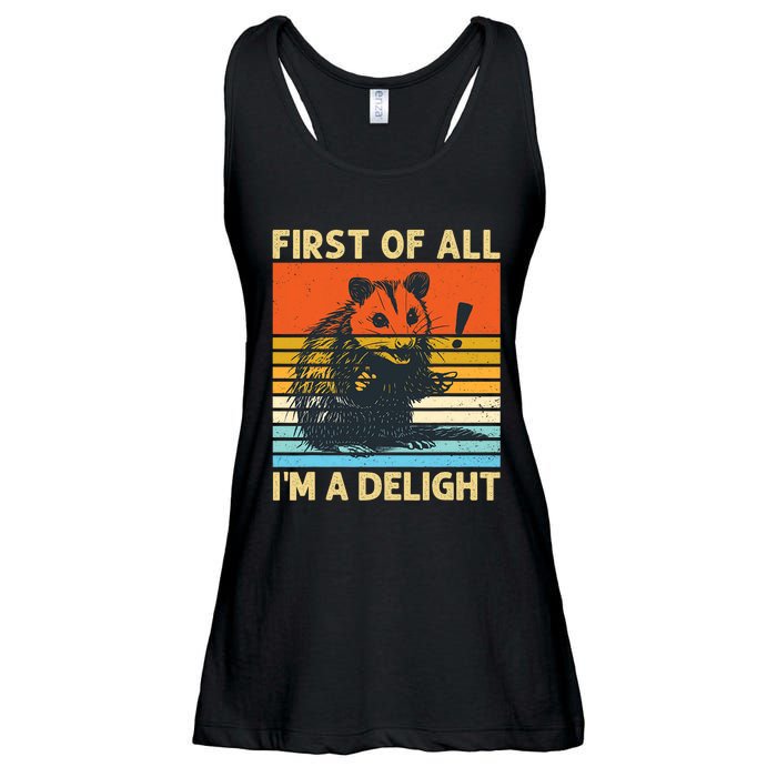 First Of All IM A Delight Sarcastic Angry Opossum Possum Ladies Essential Flowy Tank