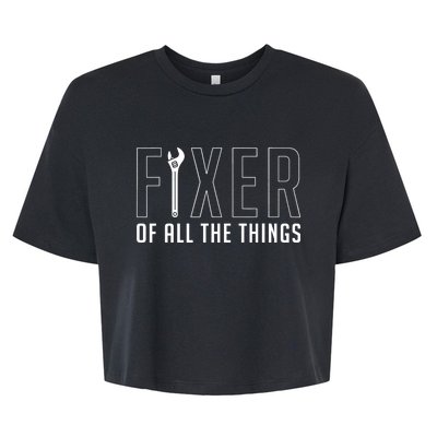 Fixer Of All The Things Fathers Day Craftsman Bella+Canvas Jersey Crop Tee