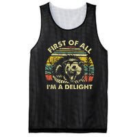 First Of All IM A Delight Sarcastic Angry Opossum Possum Mesh Reversible Basketball Jersey Tank