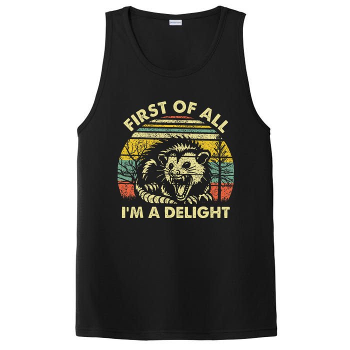 First Of All IM A Delight Sarcastic Angry Opossum Possum PosiCharge Competitor Tank