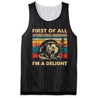 First Of All IM A Delight Sarcastic Angry Opossum Possum Trending Design Mesh Reversible Basketball Jersey Tank