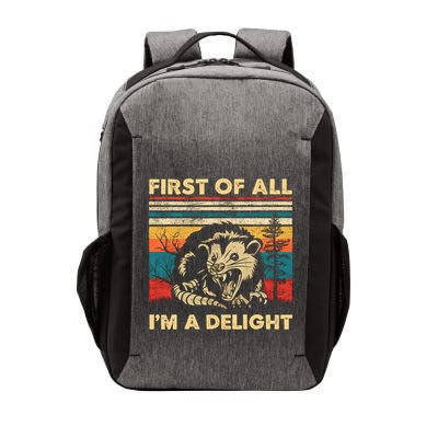 First Of All IM A Delight Sarcastic Angry Opossum Possum Trending Design Vector Backpack