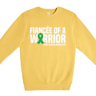 Fiancee Of A Warrior Liver Cancer Awareness Meaningful Gift Premium Crewneck Sweatshirt