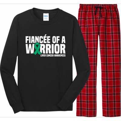 Fiancee Of A Warrior Liver Cancer Awareness Meaningful Gift Long Sleeve Pajama Set