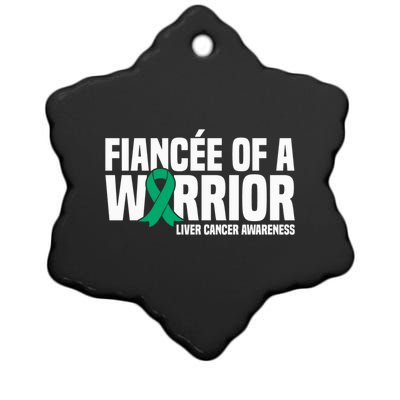 Fiancee Of A Warrior Liver Cancer Awareness Meaningful Gift Ceramic Star Ornament