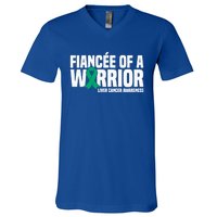 Fiancee Of A Warrior Liver Cancer Awareness Meaningful Gift V-Neck T-Shirt