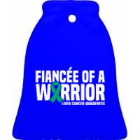 Fiancee Of A Warrior Liver Cancer Awareness Meaningful Gift Ceramic Bell Ornament