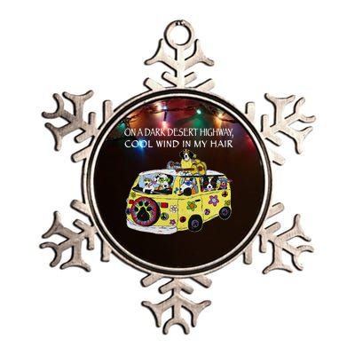 Funny On A Dark Desert Highway Dog Feel Cool Wind In My Hair Gift Metallic Star Ornament