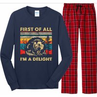 First Of All IM A Delight Sarcastic Angry Opossum Lover Long Sleeve Pajama Set