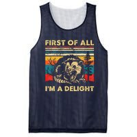 First Of All IM A Delight Sarcastic Angry Opossum Lover Mesh Reversible Basketball Jersey Tank