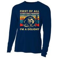 First Of All IM A Delight Sarcastic Angry Opossum Lover Cooling Performance Long Sleeve Crew