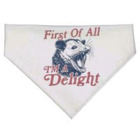 First Of All IM A Delight Sarcastic Angry Opossum Possum USA-Made Doggie Bandana