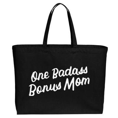 Funny One Badass Bonus Mom Gift For Stepmom MotherS Day Cotton Canvas Jumbo Tote