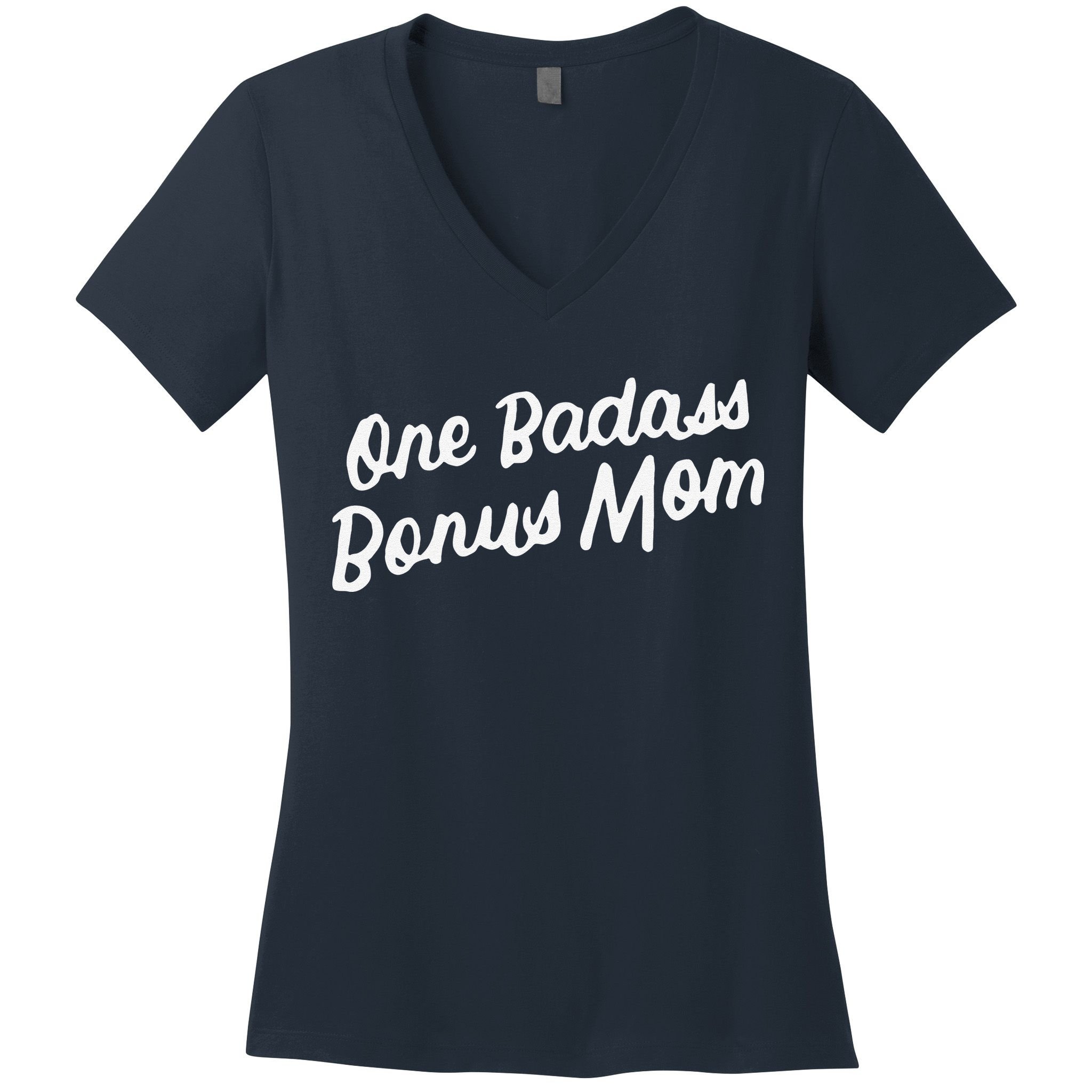 Funny One Badass Bonus Mom Gift For Stepmom MotherS Day Women's V-Neck T-Shirt