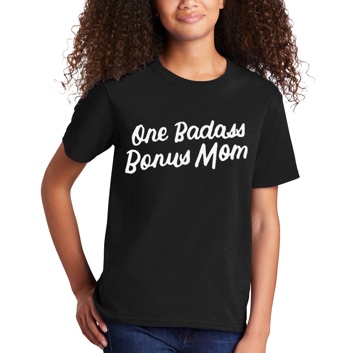 Funny One Badass Bonus Mom Gift For Stepmom MotherS Day Kids T-Shirt