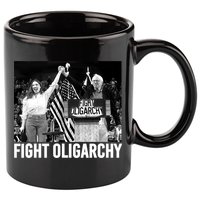 Fight Oligarchy Bernie Sanders And AOC Freedom US Anti Trump  11oz C Handle Ceramic Mug