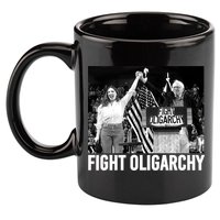 Fight Oligarchy Bernie Sanders And AOC Freedom US Anti Trump  11oz C Handle Ceramic Mug