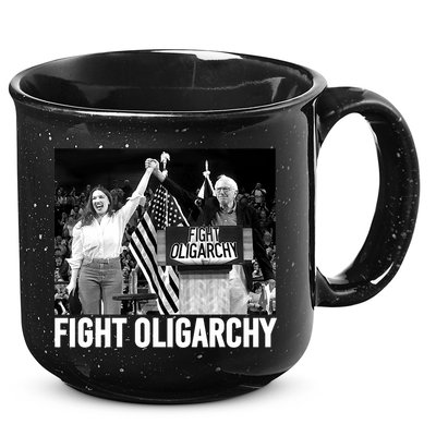 Fight Oligarchy Bernie Sanders And AOC Freedom US Anti Trump  15oz Campfire Ceramic Mug