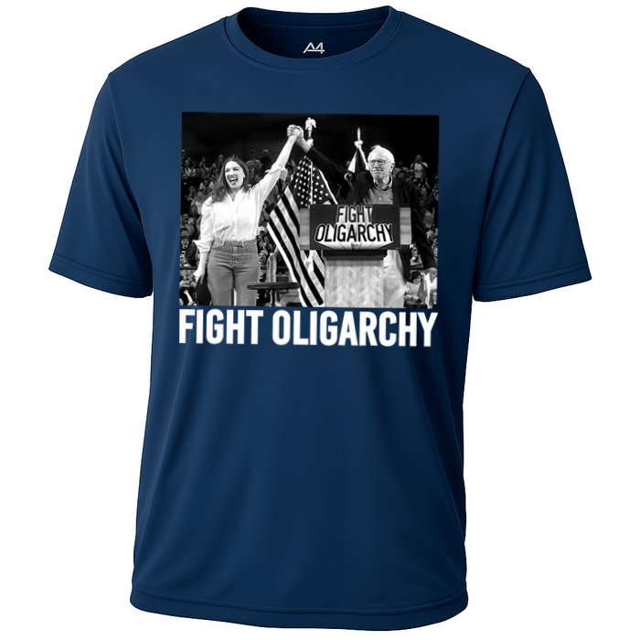 Fight Oligarchy Bernie Sanders And AOC Freedom US Anti Trump  Cooling Performance Crew T-Shirt