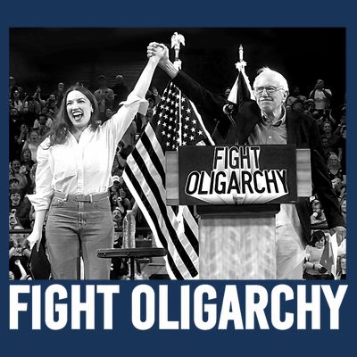 Fight Oligarchy Bernie Sanders And AOC Freedom US Anti Trump  T-Shirt