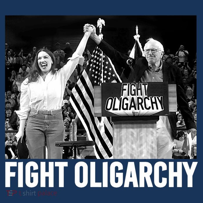 Fight Oligarchy Bernie Sanders And AOC Freedom US Anti Trump  Baby Bodysuit