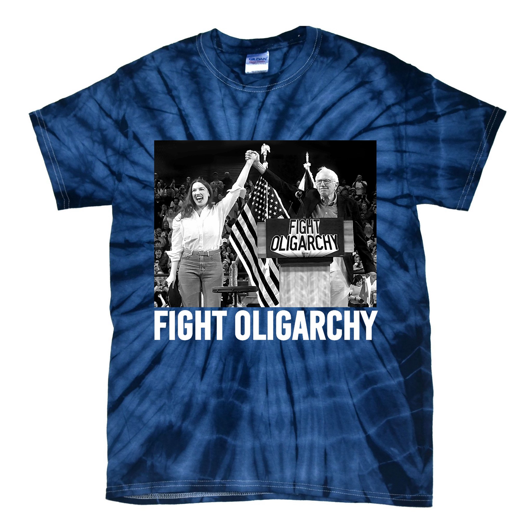 Fight Oligarchy Bernie Sanders And AOC Freedom US Anti Trump  Tie-Dye T-Shirt