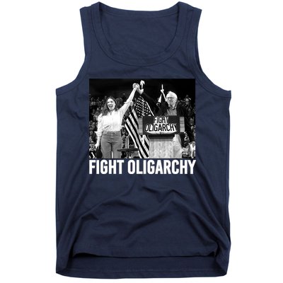 Fight Oligarchy Bernie Sanders And AOC Freedom US Anti Trump  Tank Top