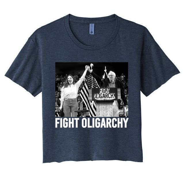 Fight Oligarchy Bernie Sanders And AOC Freedom US Anti Trump  Crop Top
