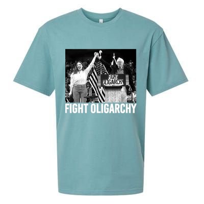 Fight Oligarchy Bernie Sanders And AOC Freedom US Anti Trump  Sueded Cloud Jersey T-Shirt