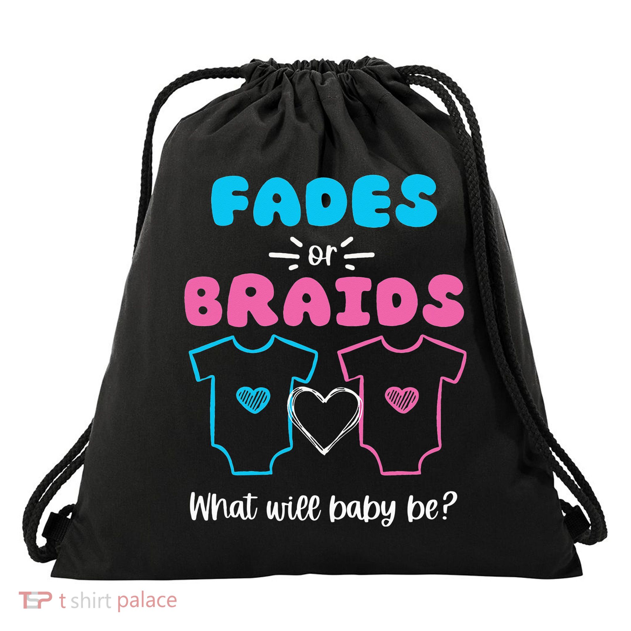 Fades or Braids Gender Reveal Cute Drawstring Bag