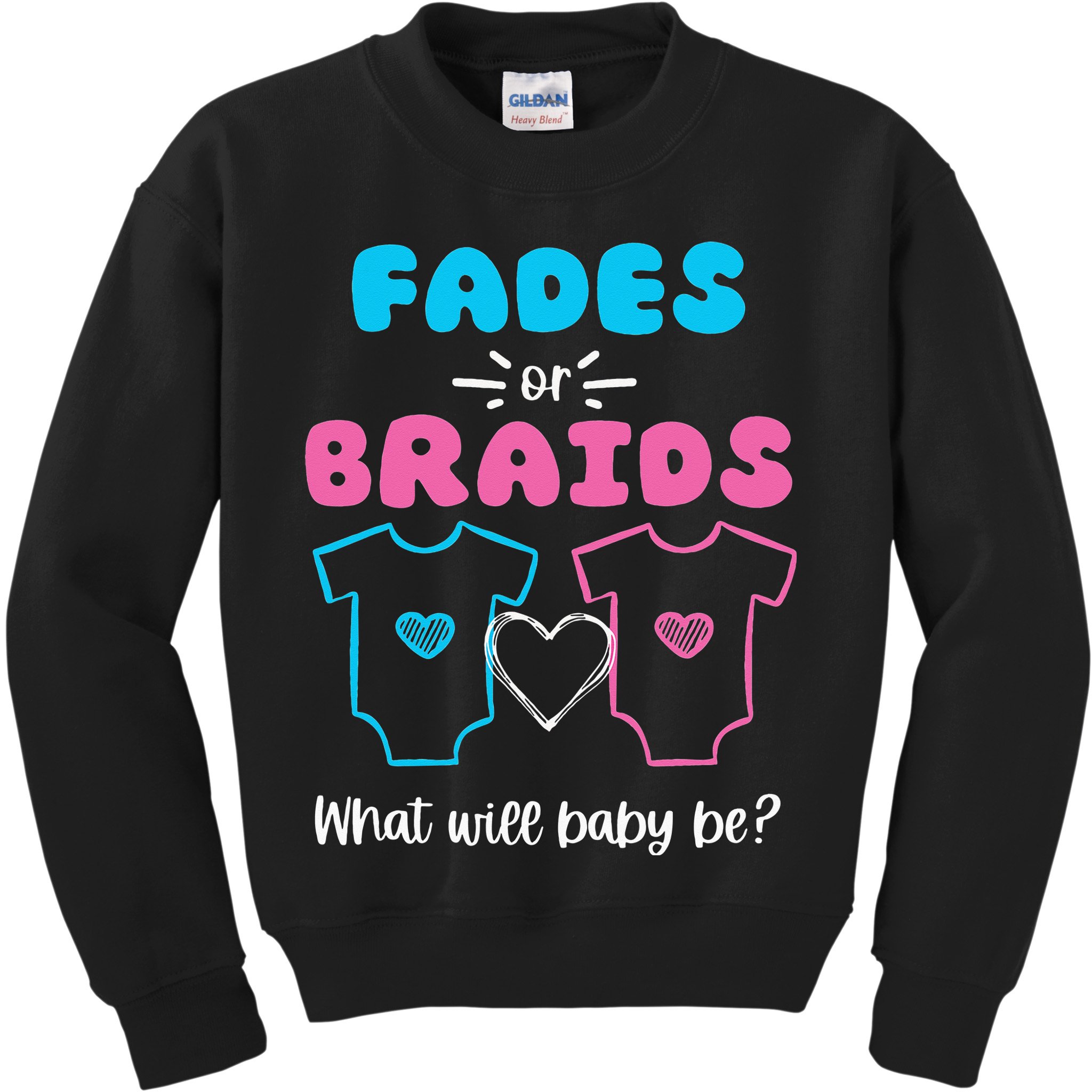 Fades or Braids Gender Reveal Cute Kids Sweatshirt