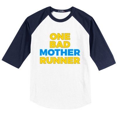 Funny One Bad Mother Runner For Mom Marathon Gift Baseball Sleeve Shirt