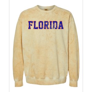 Florida Orange Blue Retro Fl Colorblast Crewneck Sweatshirt