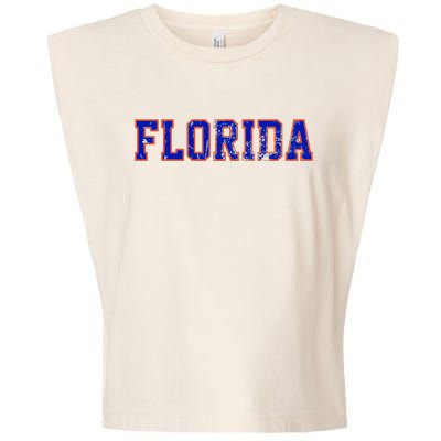 Florida Orange Blue Retro Fl Garment-Dyed Women's Muscle Tee