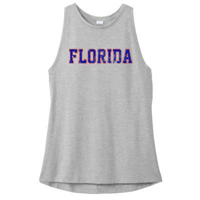 Florida Orange Blue Retro Fl Ladies PosiCharge Tri-Blend Wicking Tank