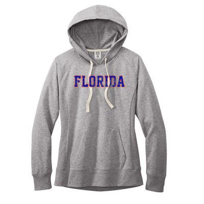 Florida Orange Blue Retro Fl Women's Fleece Hoodie