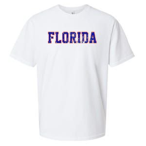 Florida Orange Blue Retro Fl Sueded Cloud Jersey T-Shirt