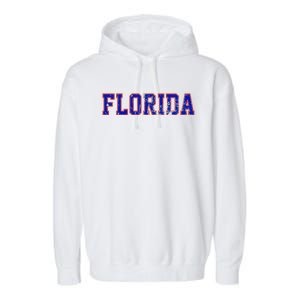 Florida Orange Blue Retro Fl Garment-Dyed Fleece Hoodie