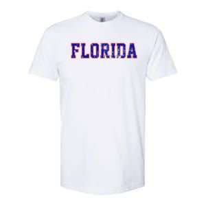 Florida Orange Blue Retro Fl Softstyle CVC T-Shirt