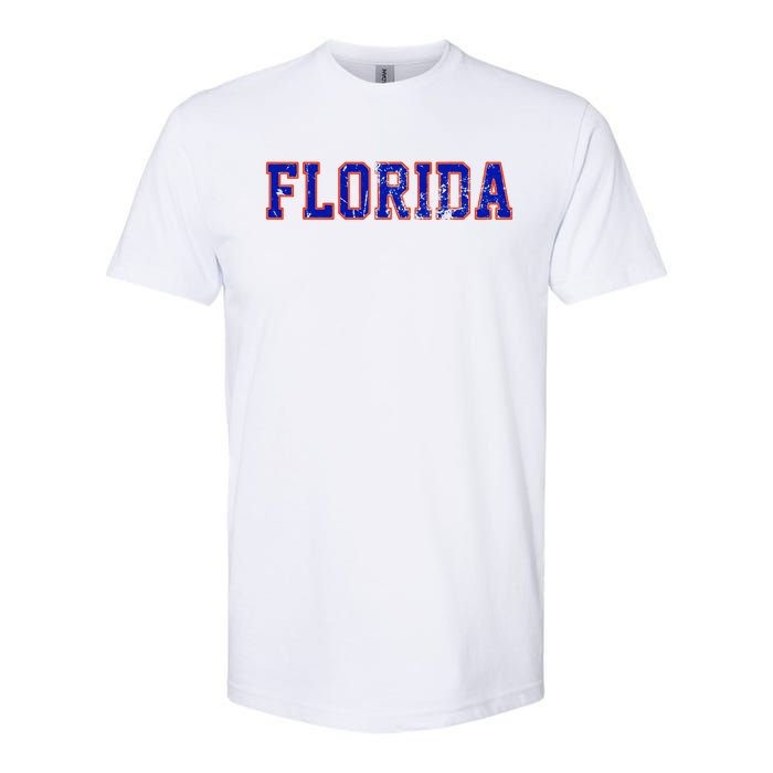 Florida Orange Blue Retro Fl Softstyle CVC T-Shirt