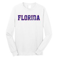 Florida Orange Blue Retro Fl Long Sleeve Shirt