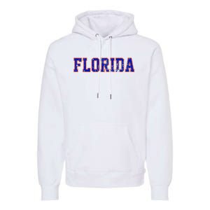 Florida Orange Blue Retro Fl Premium Hoodie