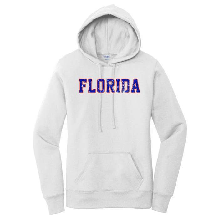 Florida Orange Blue Retro Fl Women's Pullover Hoodie