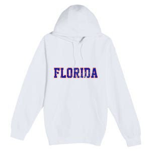 Florida Orange Blue Retro Fl Premium Pullover Hoodie