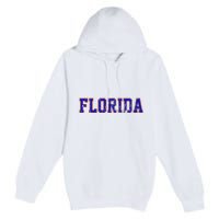 Florida Orange Blue Retro Fl Premium Pullover Hoodie