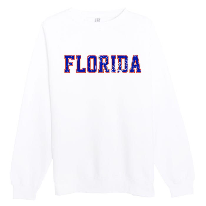 Florida Orange Blue Retro Fl Premium Crewneck Sweatshirt