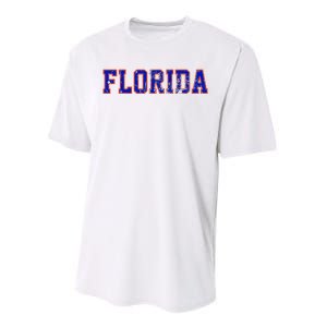 Florida Orange Blue Retro Fl Performance Sprint T-Shirt