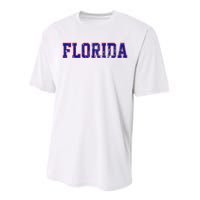 Florida Orange Blue Retro Fl Performance Sprint T-Shirt