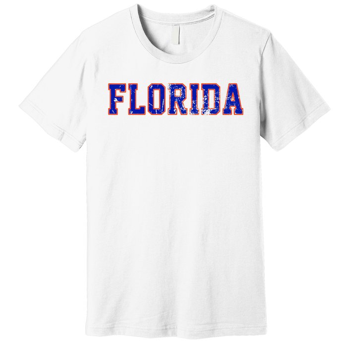 Florida Orange Blue Retro Fl Premium T-Shirt